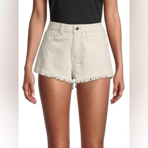 NWT WEWOREWHAT low-rise frayed denim shorts